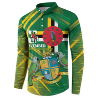 Dominica Independence Day Button Sweatshirt 3 November Coat Of Arms - Wonder Print Shop