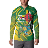 Dominica Independence Day Button Sweatshirt 3 November Coat Of Arms - Wonder Print Shop