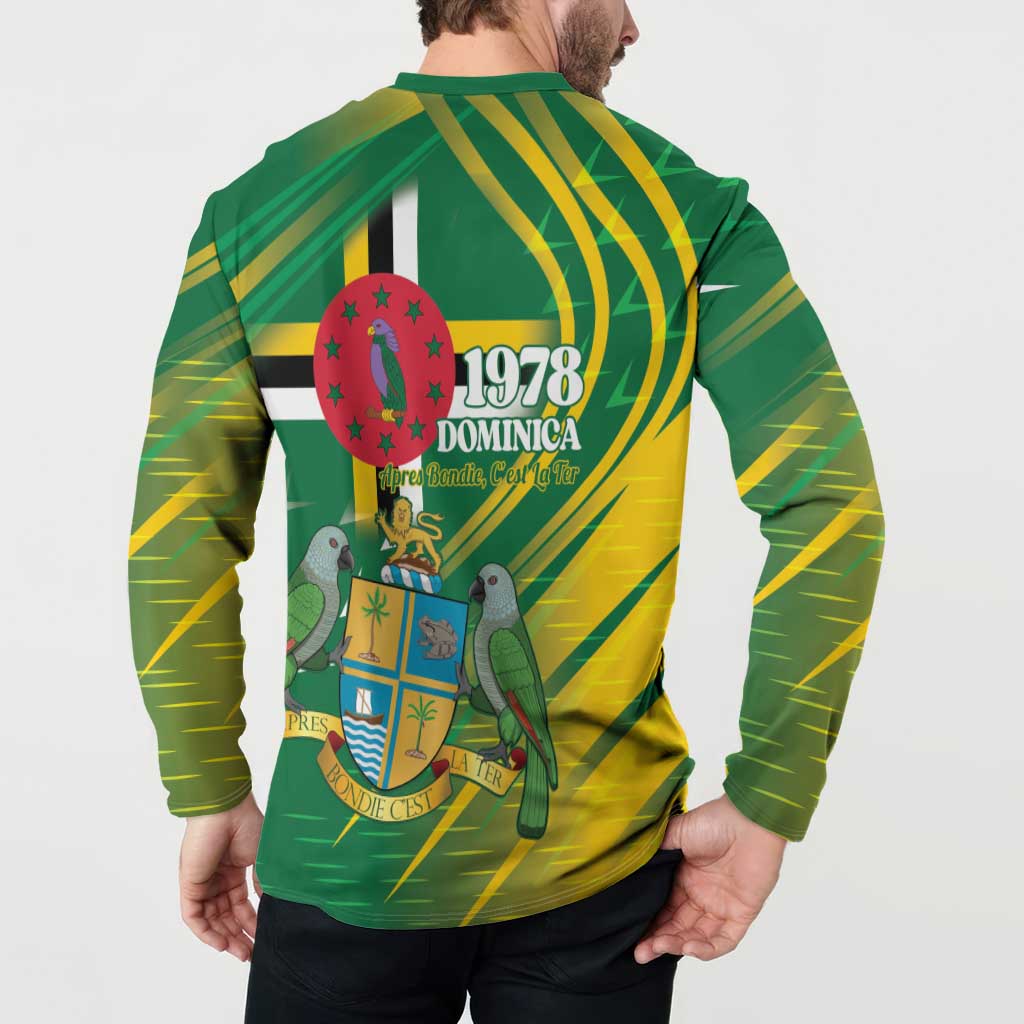 Dominica Independence Day Button Sweatshirt 3 November Coat Of Arms - Wonder Print Shop