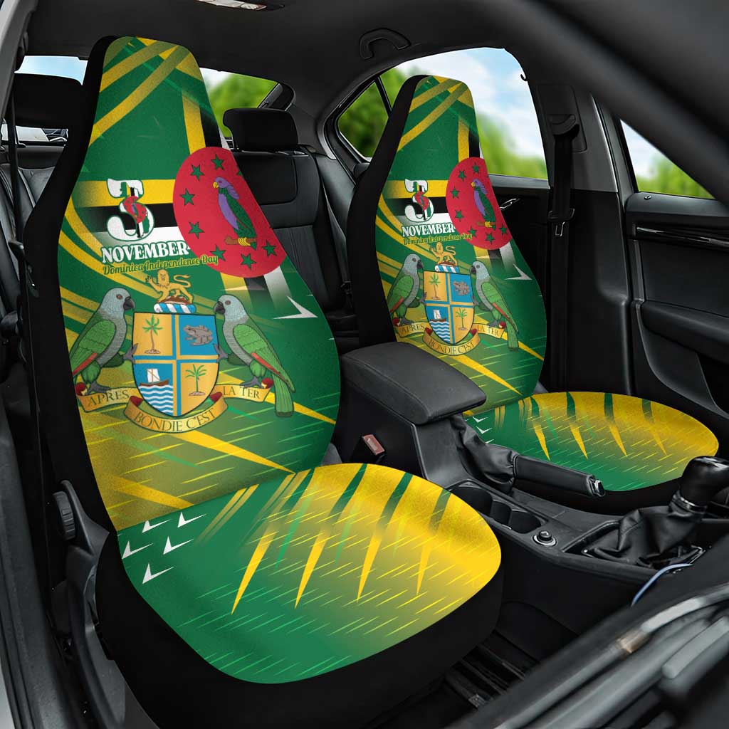 Dominica Independence Day Car Seat Cover 3 November Coat Of Arms - Wonder Print Shop