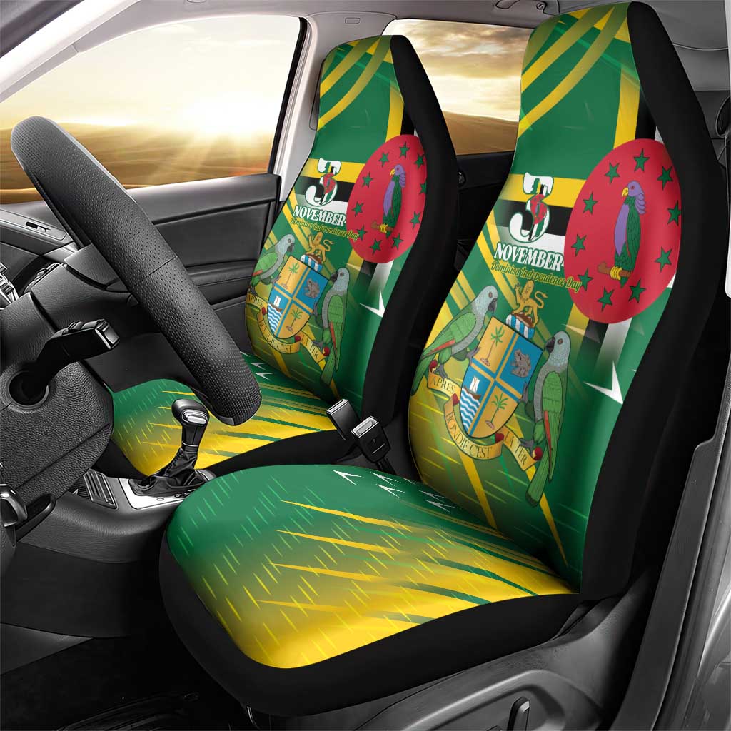 Dominica Independence Day Car Seat Cover 3 November Coat Of Arms - Wonder Print Shop