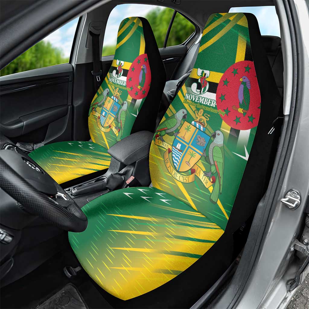 Dominica Independence Day Car Seat Cover 3 November Coat Of Arms - Wonder Print Shop