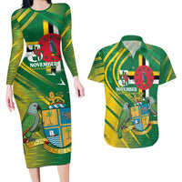 Dominica Independence Day Couples Matching Long Sleeve Bodycon Dress and Hawaiian Shirt 3 November Coat Of Arms - Wonder Print Shop
