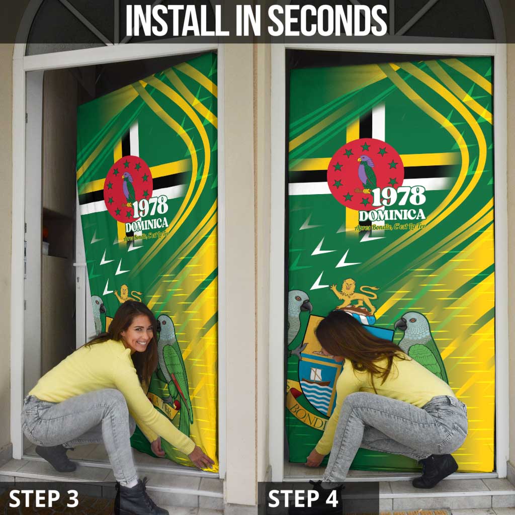 Dominica Independence Day Door Cover 3 November Coat Of Arms - Wonder Print Shop