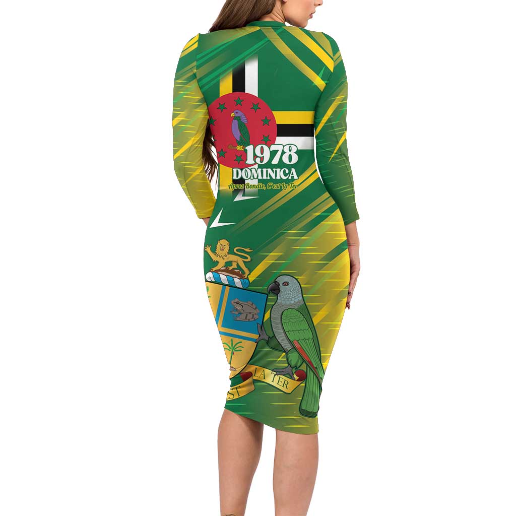 Dominica Independence Day Family Matching Long Sleeve Bodycon Dress and Hawaiian Shirt 3 November Coat Of Arms - Wonder Print Shop