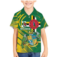 Dominica Independence Day Family Matching Mermaid Dress and Hawaiian Shirt 3 November Coat Of Arms - Wonder Print Shop