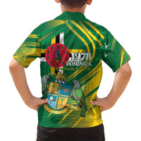 Dominica Independence Day Family Matching Off Shoulder Short Dress and Hawaiian Shirt 3 November Coat Of Arms - Wonder Print Shop