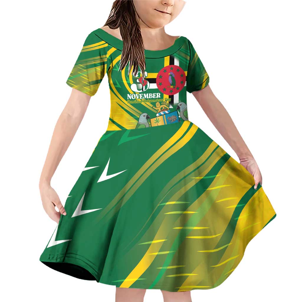 Dominica Independence Day Family Matching Off Shoulder Short Dress and Hawaiian Shirt 3 November Coat Of Arms - Wonder Print Shop