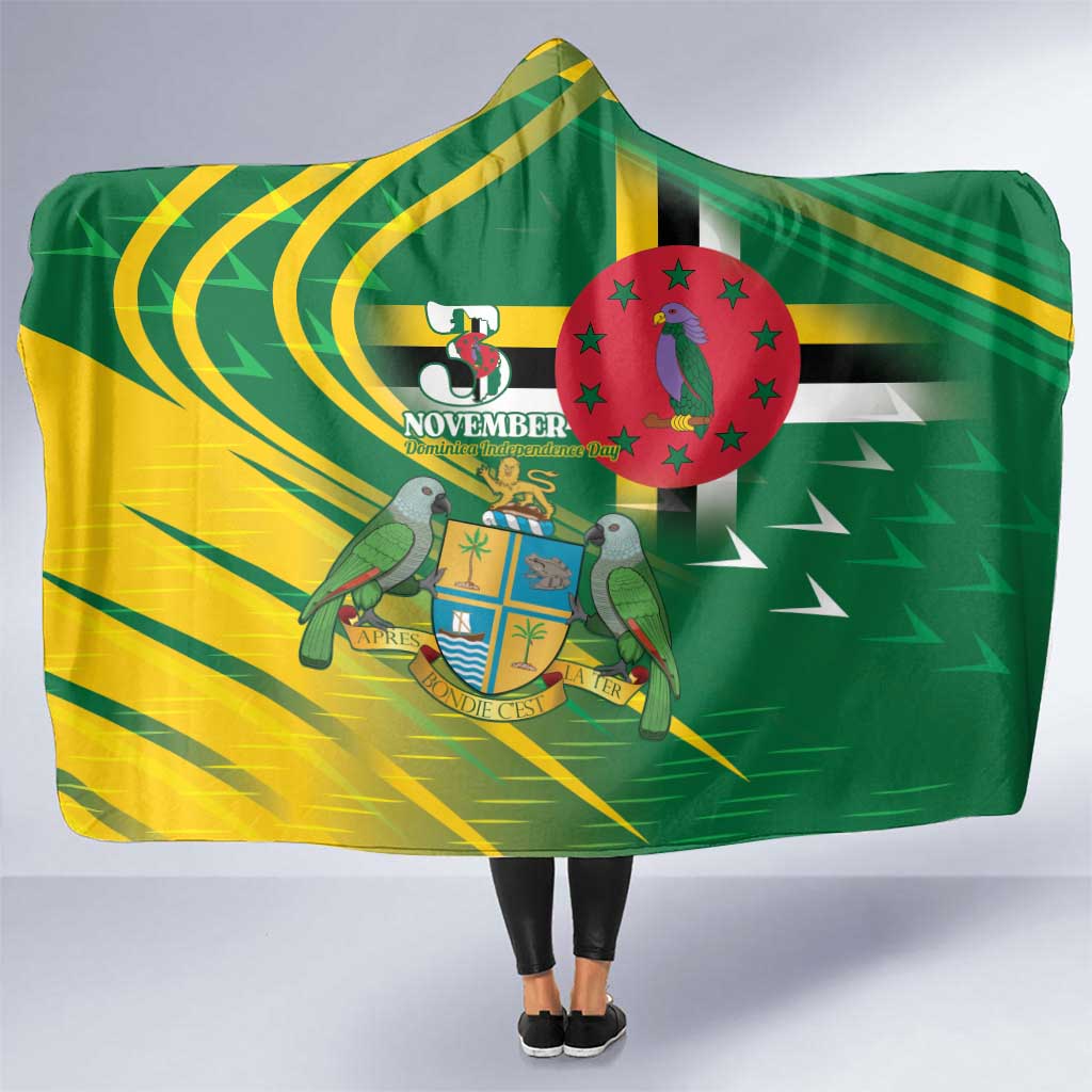 Dominica Independence Day Hooded Blanket 3 November Coat Of Arms - Wonder Print Shop