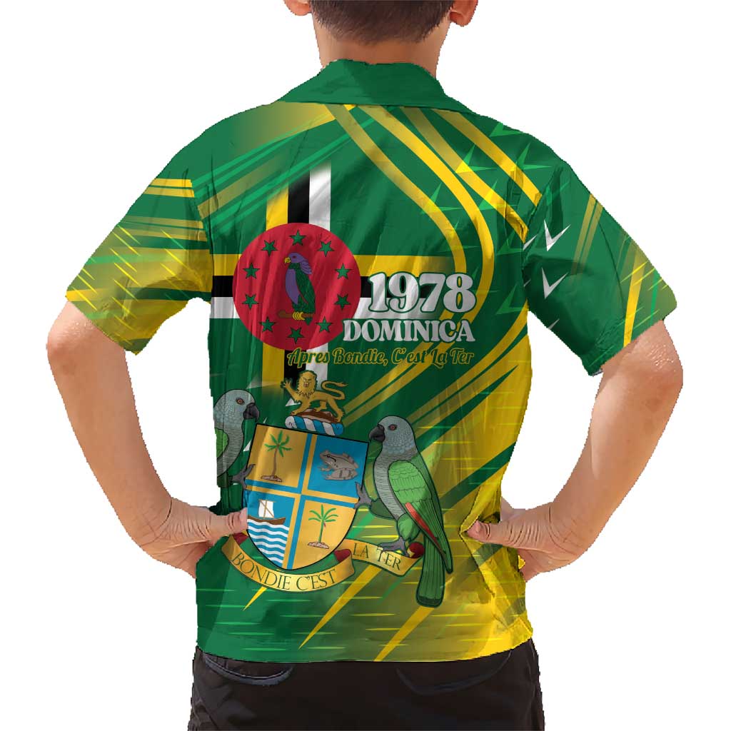Dominica Independence Day Kid Hawaiian Shirt 3 November Coat Of Arms - Wonder Print Shop