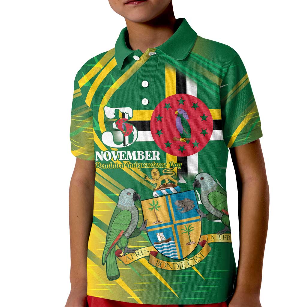 Dominica Independence Day Kid Polo Shirt 3 November Coat Of Arms - Wonder Print Shop