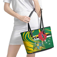 Dominica Independence Day Leather Tote Bag 3 November Coat Of Arms - Wonder Print Shop