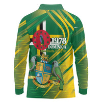 Dominica Independence Day Long Sleeve Polo Shirt 3 November Coat Of Arms - Wonder Print Shop