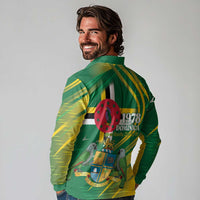 Dominica Independence Day Long Sleeve Polo Shirt 3 November Coat Of Arms - Wonder Print Shop