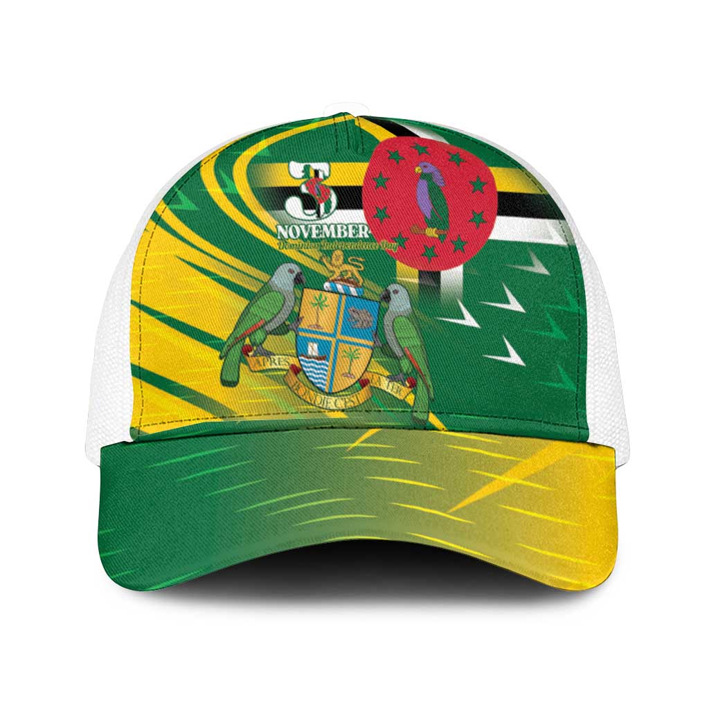 Dominica Independence Day Mesh Trucker Cap 3 November Coat Of Arms - Wonder Print Shop