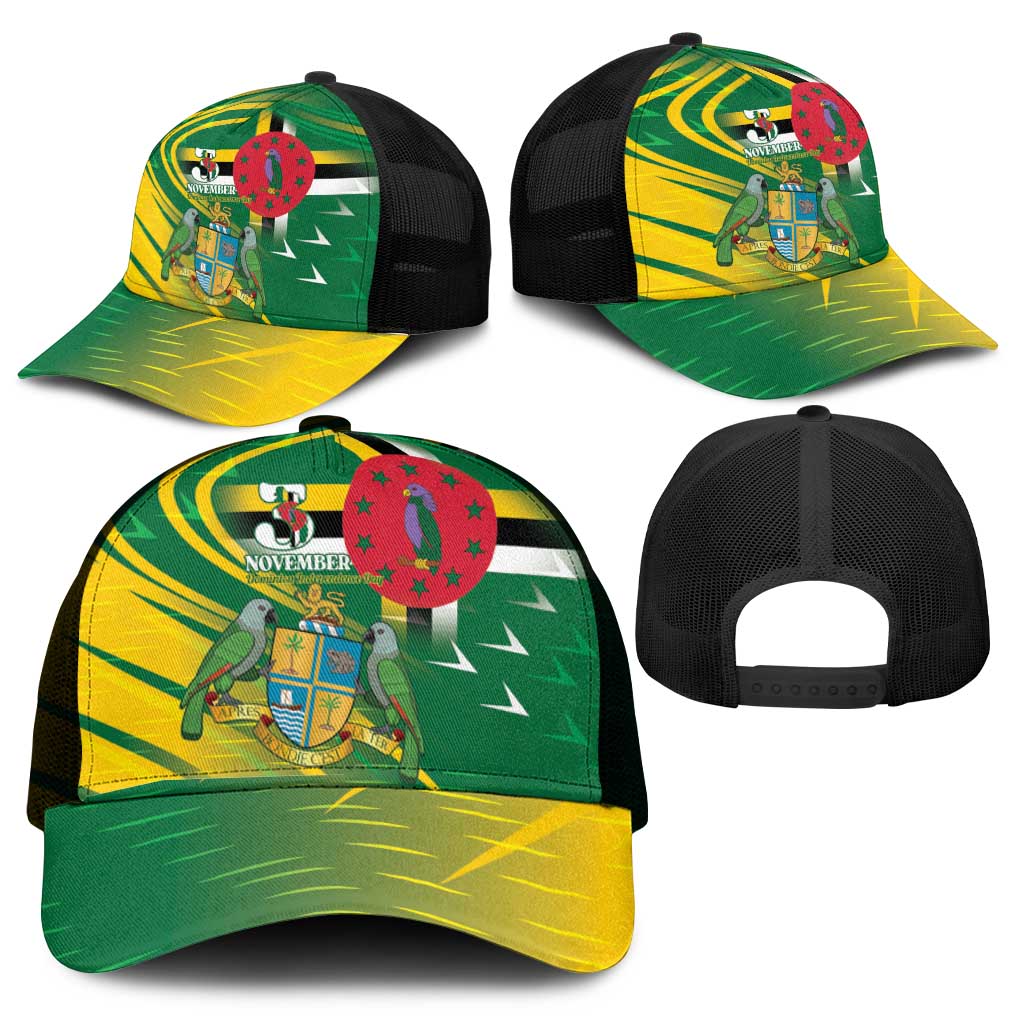 Dominica Independence Day Mesh Trucker Cap 3 November Coat Of Arms - Wonder Print Shop