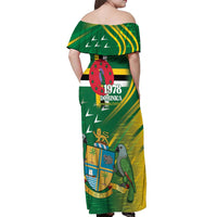 Dominica Independence Day Off Shoulder Maxi Dress 3 November Coat Of Arms - Wonder Print Shop