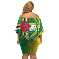 Dominica Independence Day Off Shoulder Short Dress 3 November Coat Of Arms - Wonder Print Shop