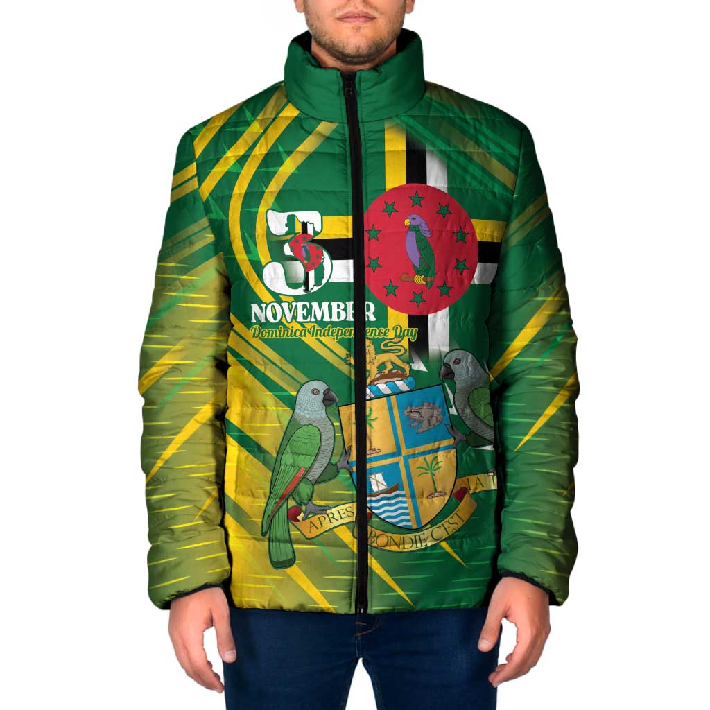 Dominica Independence Day Padded Jacket 3 November Coat Of Arms - Wonder Print Shop