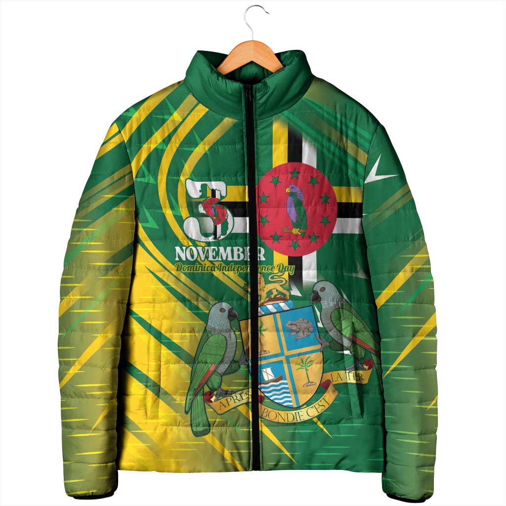 Dominica Independence Day Padded Jacket 3 November Coat Of Arms - Wonder Print Shop