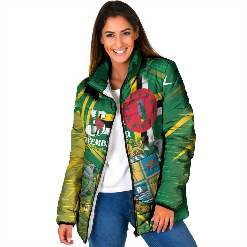 Dominica Independence Day Padded Jacket 3 November Coat Of Arms - Wonder Print Shop