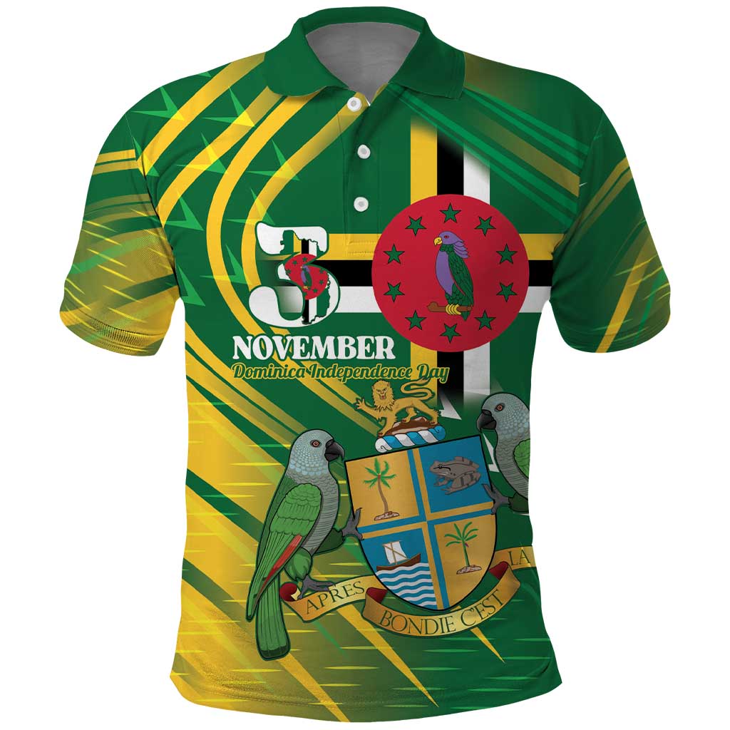 Dominica Independence Day Polo Shirt 3 November Coat Of Arms - Wonder Print Shop