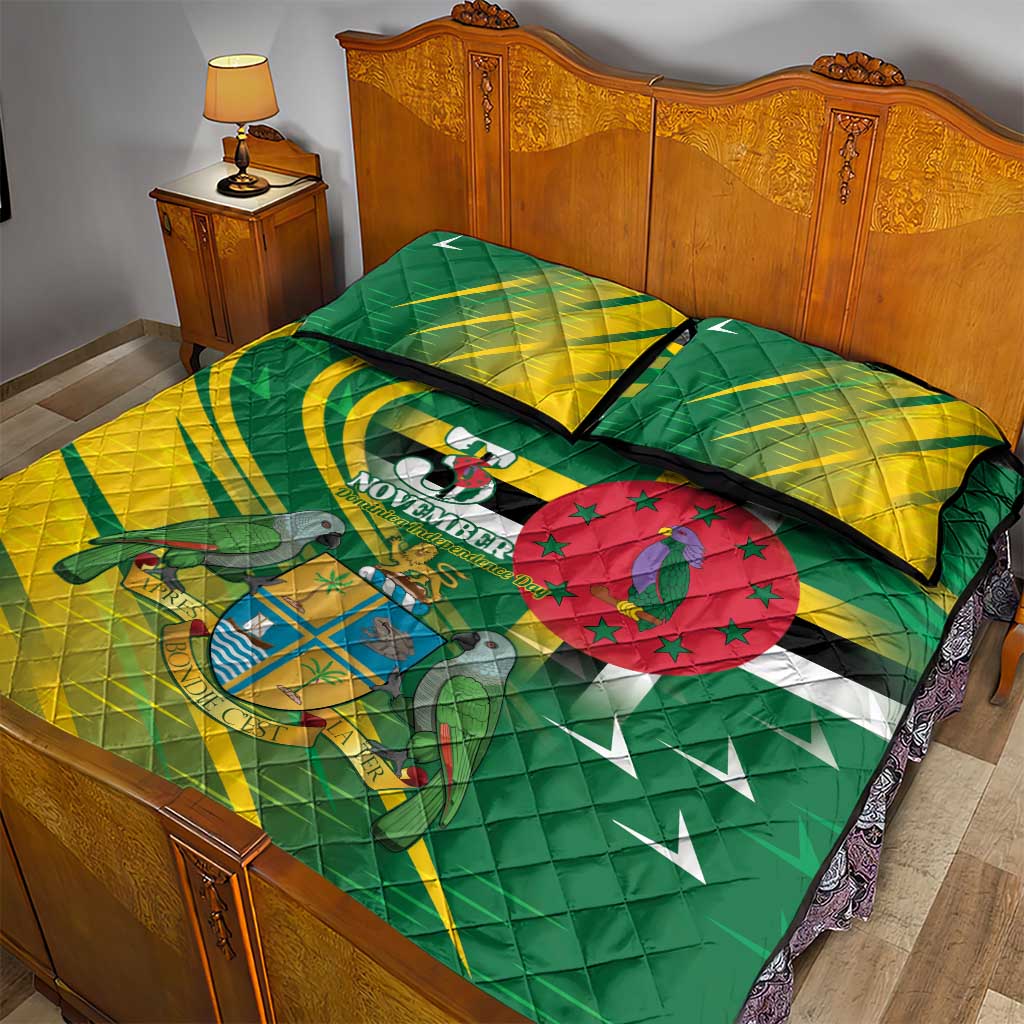 Dominica Independence Day Quilt Bed Set 3 November Coat Of Arms - Wonder Print Shop
