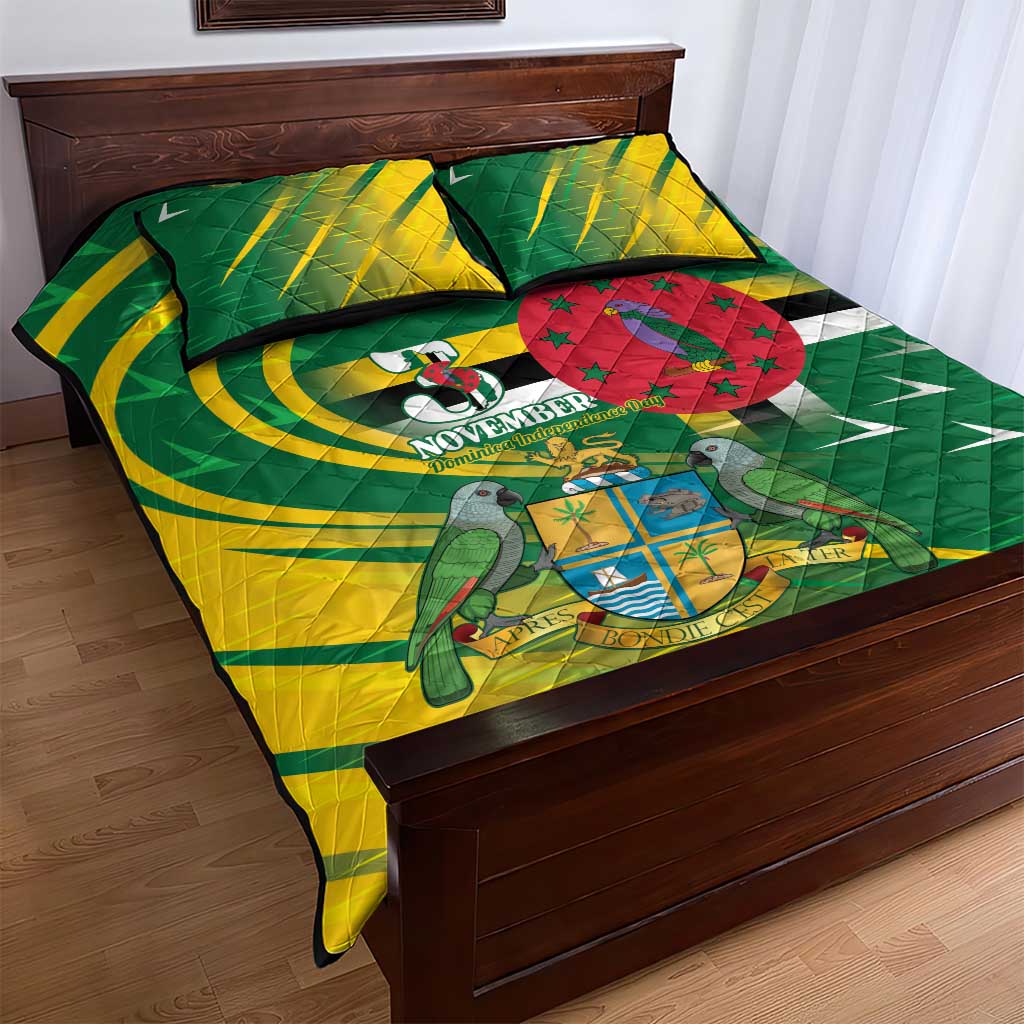 Dominica Independence Day Quilt Bed Set 3 November Coat Of Arms - Wonder Print Shop