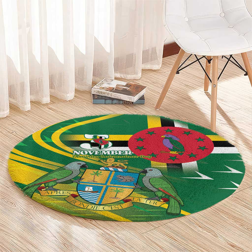 Dominica Independence Day Round Carpet 3 November Coat Of Arms - Wonder Print Shop
