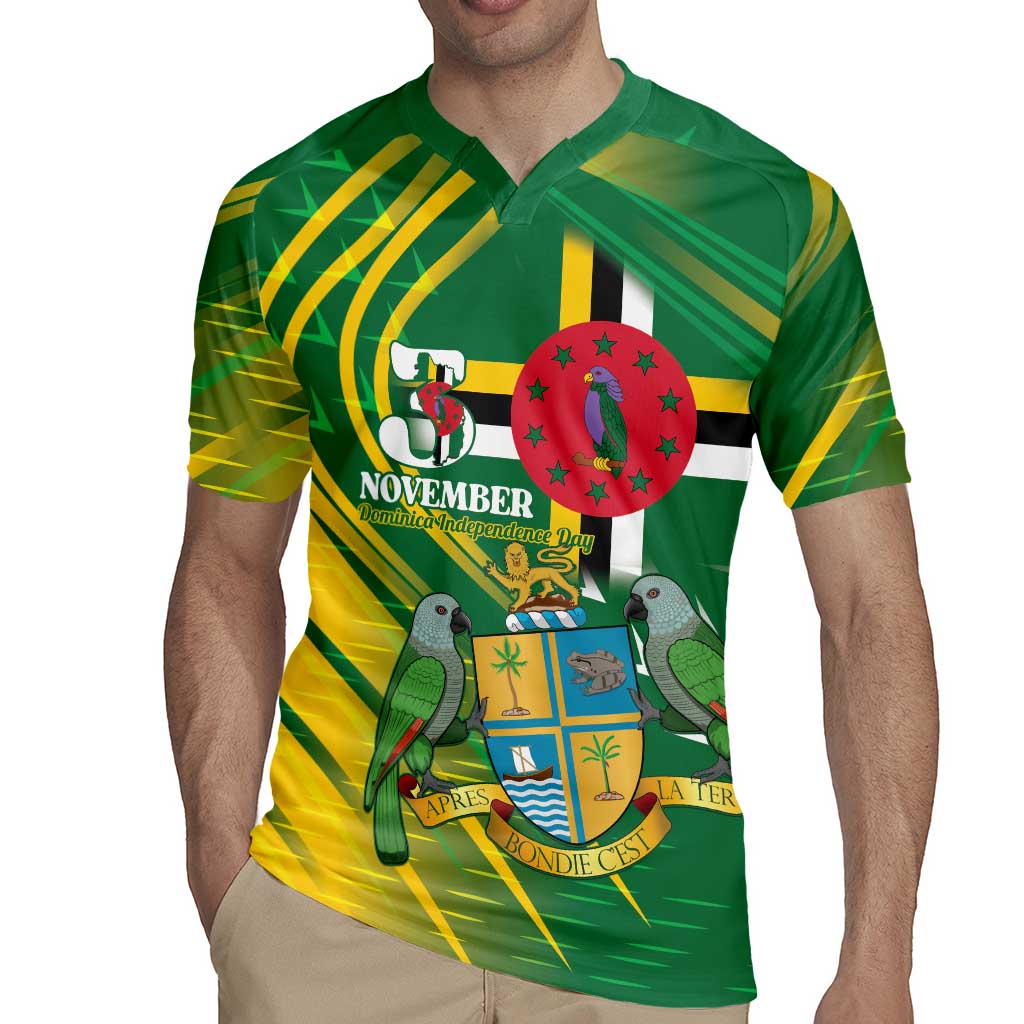 Dominica Independence Day Rugby Jersey 3 November Coat Of Arms - Wonder Print Shop