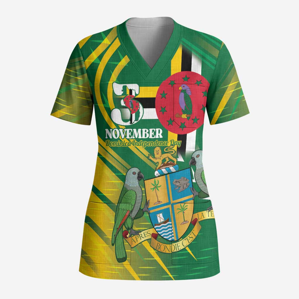 Dominica Independence Day Scrub Top 3 November Coat Of Arms - Wonder Print Shop