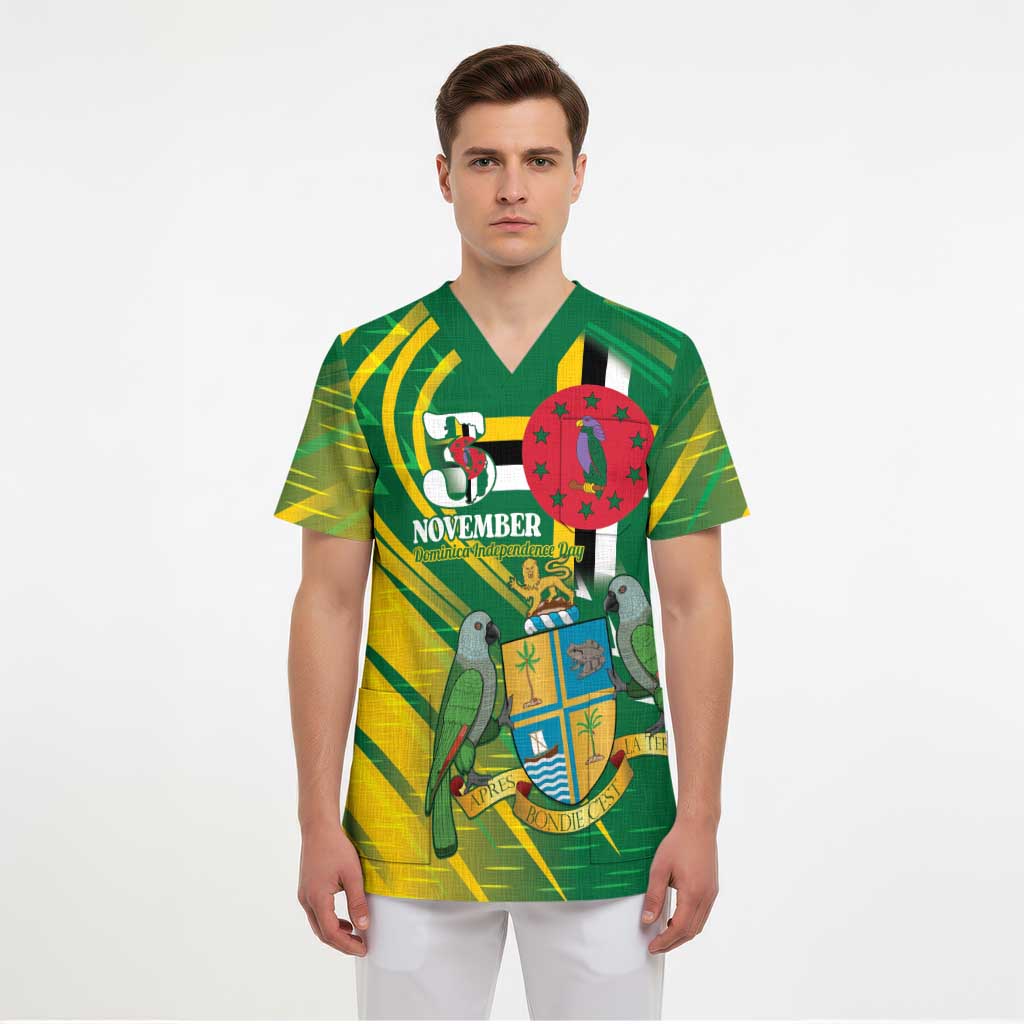 Dominica Independence Day Scrub Top 3 November Coat Of Arms - Wonder Print Shop