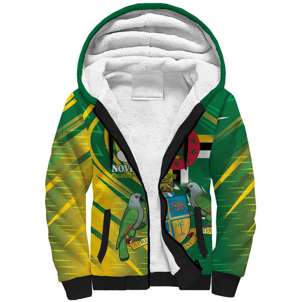 Dominica Independence Day Sherpa Hoodie 3 November Coat Of Arms - Wonder Print Shop