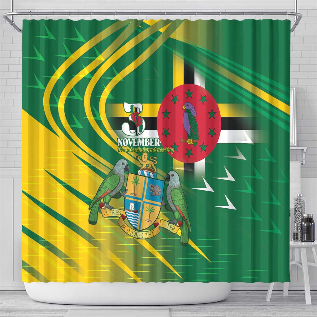 Dominica Independence Day Shower Curtain 3 November Coat Of Arms - Wonder Print Shop