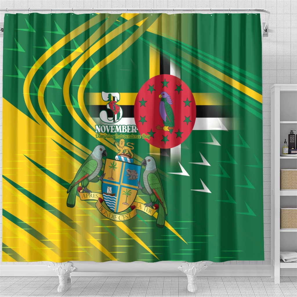Dominica Independence Day Shower Curtain 3 November Coat Of Arms - Wonder Print Shop
