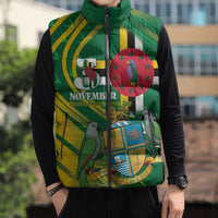 Dominica Independence Day Sleeveless Puffer Jacket 3 November Coat Of Arms - Wonder Print Shop
