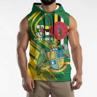 Dominica Independence Day Sleeveless Zip Hoodie 3 November Coat Of Arms - Wonder Print Shop