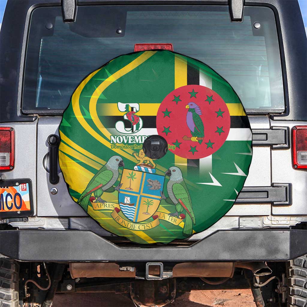 Dominica Independence Day Spare Tire Cover 3 November Coat Of Arms - Wonder Print Shop