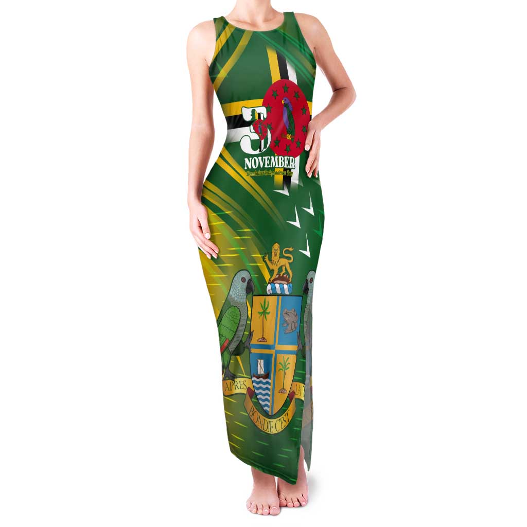 Dominica Independence Day Tank Maxi Dress 3 November Coat Of Arms - Wonder Print Shop