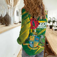 Dominica Independence Day Women Casual Shirt 3 November Coat Of Arms - Wonder Print Shop