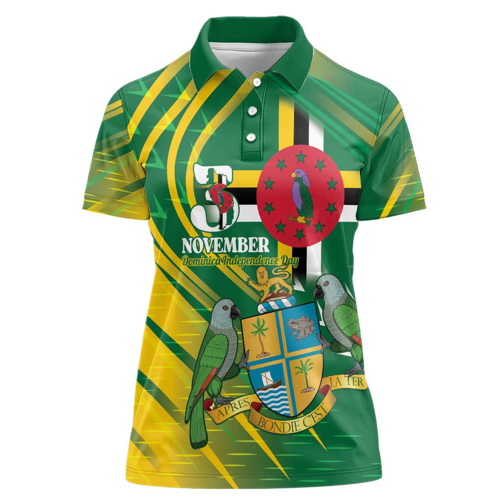 Dominica Independence Day Women Polo Shirt 3 November Coat Of Arms - Wonder Print Shop