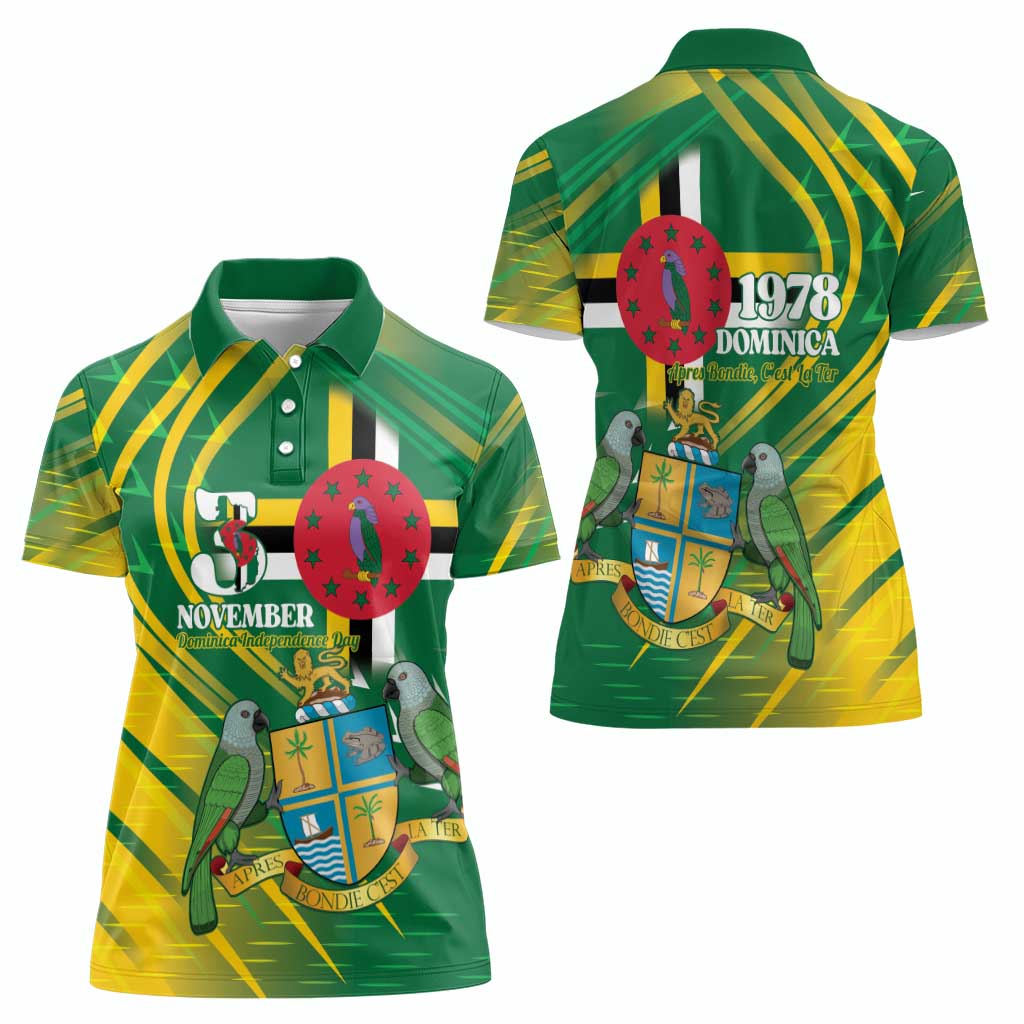 Dominica Independence Day Women Polo Shirt 3 November Coat Of Arms - Wonder Print Shop