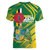 Dominica Independence Day Women V-Neck T-Shirt 3 November Coat Of Arms - Wonder Print Shop