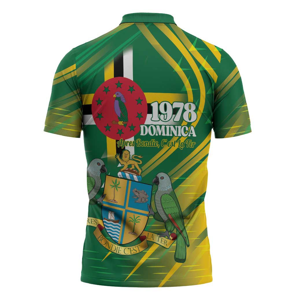 Dominica Independence Day Zipper Polo Shirt 3 November Coat Of Arms - Wonder Print Shop
