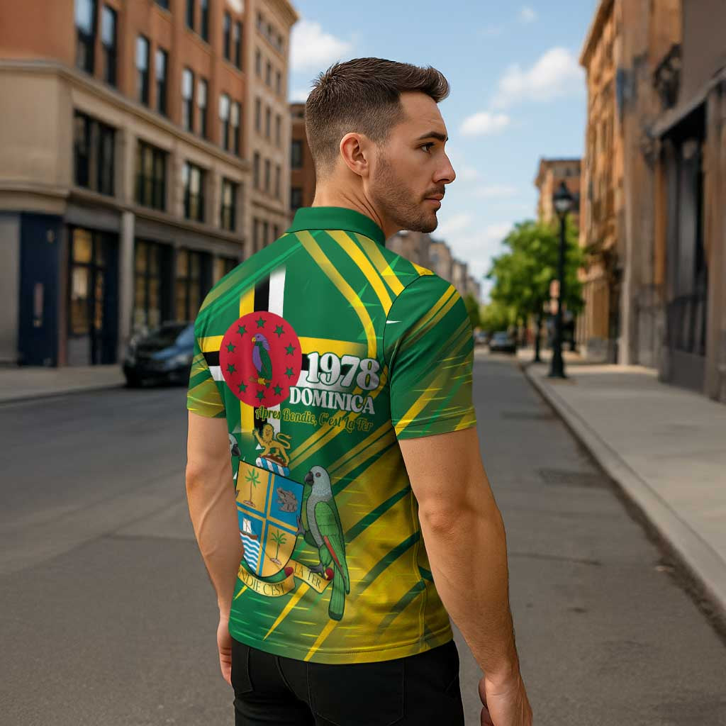 Dominica Independence Day Zipper Polo Shirt 3 November Coat Of Arms - Wonder Print Shop