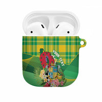 Personalized Dominica Independence Day AirPods Case Map With Coat Of Arms Madras Pattern - Wonder Print Shop