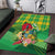 Personalized Dominica Independence Day Area Rug Map With Coat Of Arms Madras Pattern - Wonder Print Shop