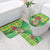 Personalized Dominica Independence Day Bathroom Set Map With Coat Of Arms Madras Pattern - Wonder Print Shop