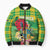 Personalized Dominica Independence Day Bomber Puffer Jacket Map With Coat Of Arms Madras Pattern - Wonder Print Shop