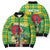 Personalized Dominica Independence Day Bomber Puffer Jacket Map With Coat Of Arms Madras Pattern - Wonder Print Shop
